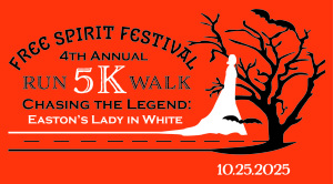 Chasing the Legend; Easton's Lady in White 5K Run/Walk logo