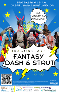 Dragonslayer Fantasy Dash and Strut logo