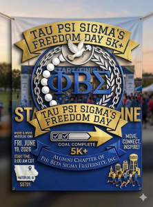 PHI BETA SIGMA FRATERNITY, INC. Tau Psi Sigma Alumni Chapter Freedom Day 5k+ logo