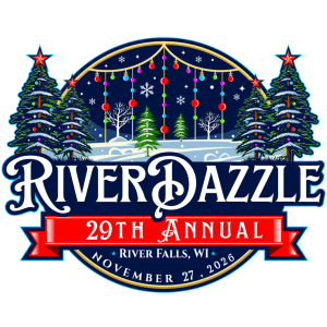 River Falls Santa Fun Run on Main Street logo