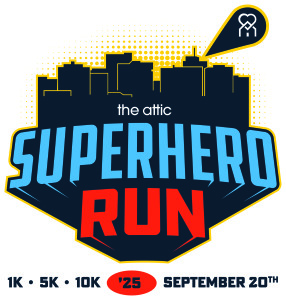 The Attic SuperHero Run logo