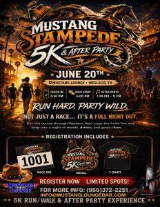Mustang Stampede 5K Run/ Walk logo