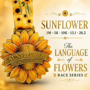 Sunflower Virtual Race | Language of Flowers Series 1M 5K 10K Half Marathon & Marathon logo
