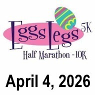 Eggs Legs Half Marathon, 10K, 5K logo