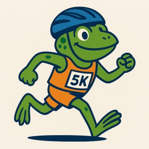 FROG CYCLING CLUB PRESENTS  "FROG LEGS RUN WALK 5k/10K" logo