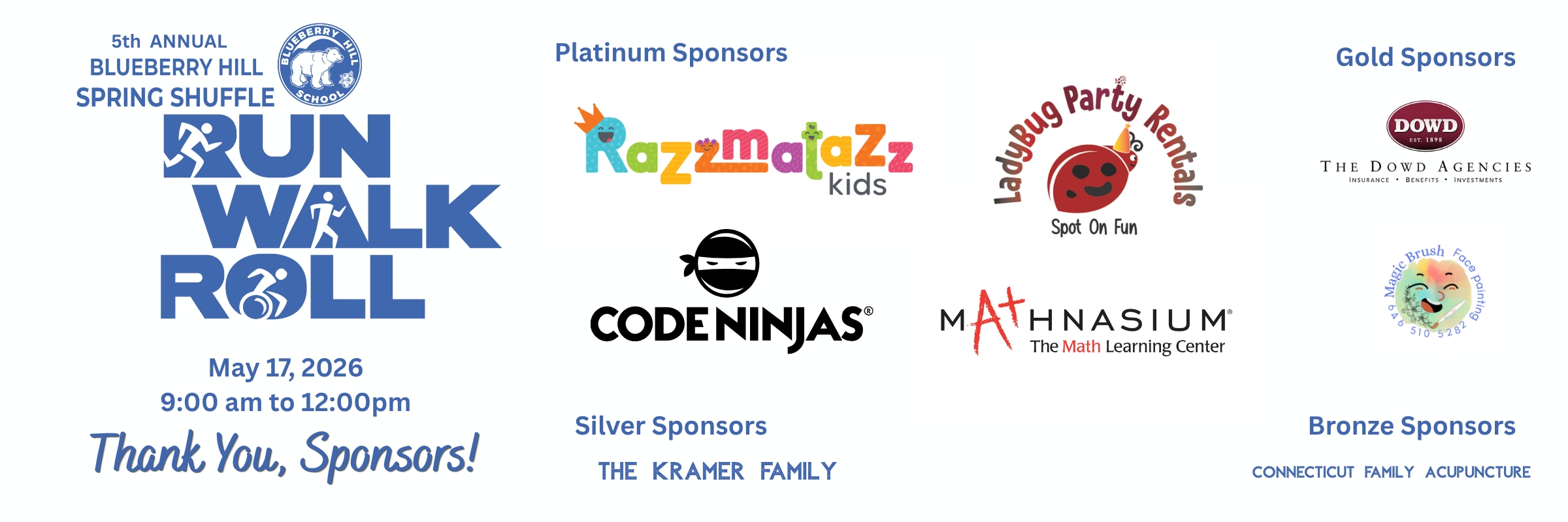 Blueberry Hill 2026 Spring Shuffle - Run, Walk, Roll!