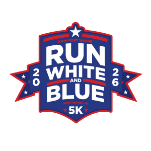 Run, White, and Blue 5K logo