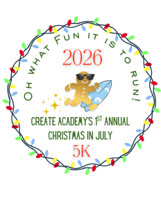 Create Academy's Christmas in July Fun 5K logo
