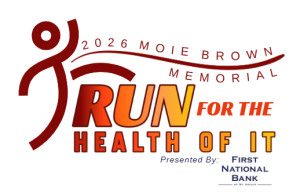 “Moie Brown Memorial" Run for the Health of It - presented by First National Bank of St. Ignace logo