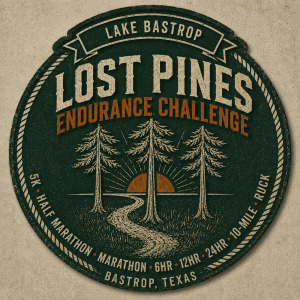 The Lost Pines 5K • 10-Mile • Half Marathon • Full Marathon • 6HR • 12HR • 24HR • Ruck logo