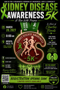 Kidney Disease Awareness 5K Wichita Falls, Texas logo