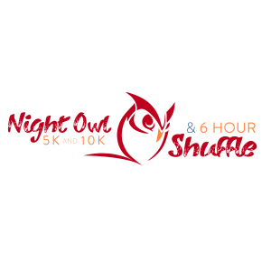 Night Owl 5k, 10k and the 6 hour shuffle logo