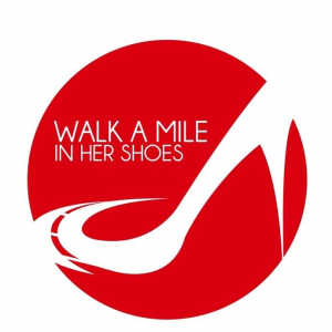 "Walk A Mile In Her Shoes" Marshalltown logo