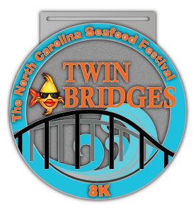 NC Seafood Festival Twin Bridges 8k logo