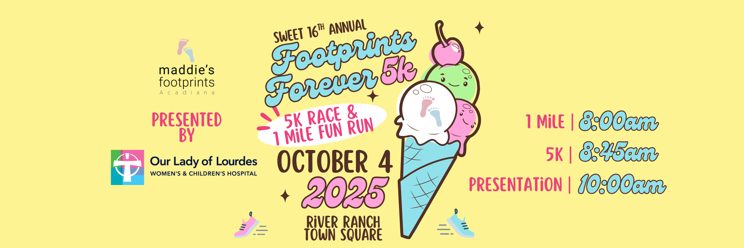 Footprints Forever 5K & 1 Mile Fun Run/Walk - Maddie's Footprints Acadiana