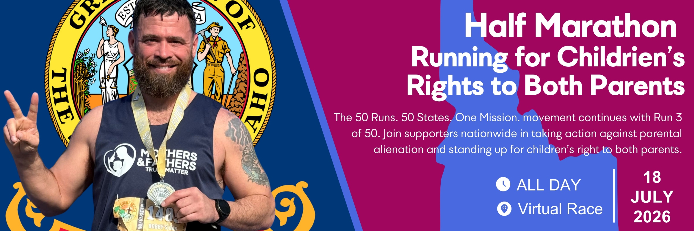 Running for Children's Rights to Both Parents - 7 of 50 Half Marathons in 50 States - Idaho