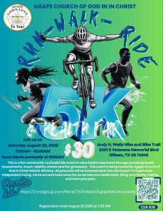 Agape 5K fun run/walk/ride for Jesus logo