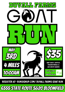 Duvall Farms Goat Run 4 Mile Run/ Walk logo
