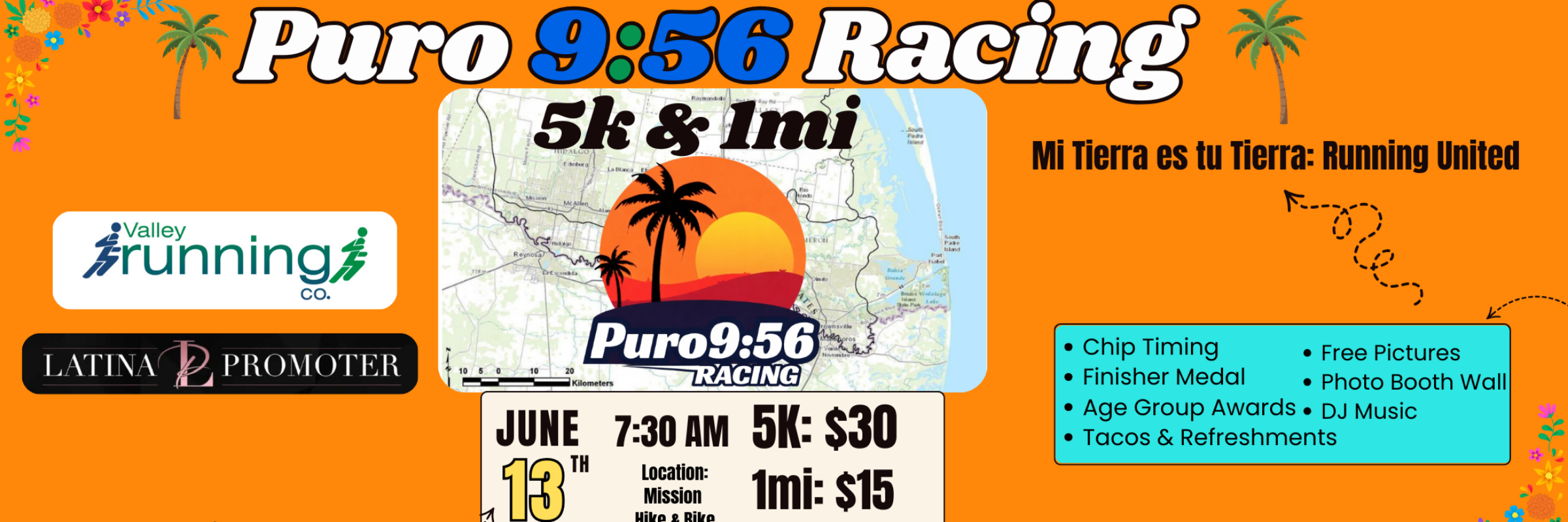 Puro 9:56 Racing 5k & 1mile Run/Walk