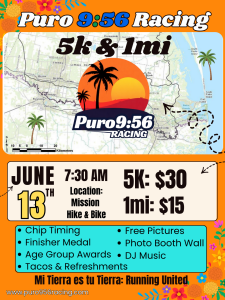 Puro 9:56 Racing 5k & 1mile Run/Walk logo