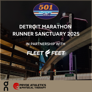 Detroit Marathon Pre & Post-Race Sanctuary at the Fort Pontchartrain Hotel Downtown Presented By 501 Running Club In Partnership With Fleet Feet logo