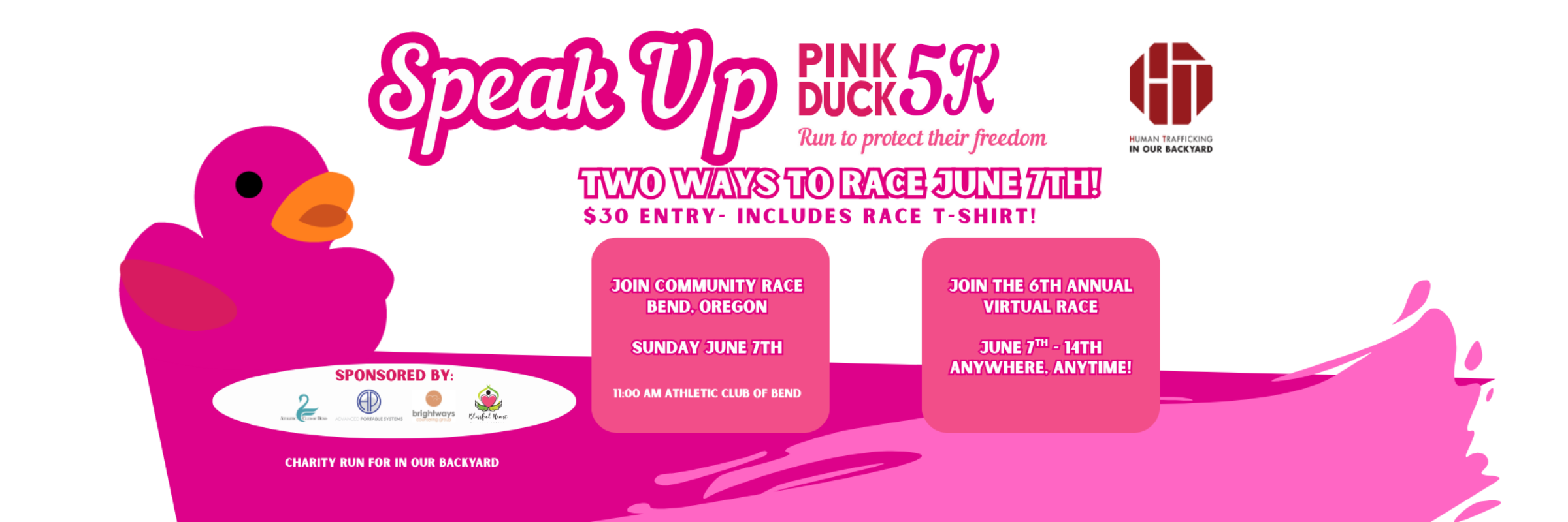 In Our Backyard Speak Up Pink Duck 5K- Run/Walk for their freedom