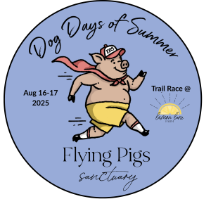 THE DOG DAYS OF SUMMER TRAIL RACE TO BENEFIT FLYING PIGS ANIMAL SANCTUARY logo
