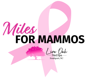 Miles for Mammos 5K & 1-Mile Run/Walk presented by Live Oak Med Spa logo