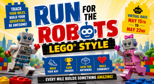 Virtual Run for the Robots Lego Style logo