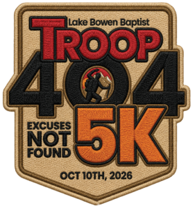 Troop 404 Excuses Not Found 5K logo