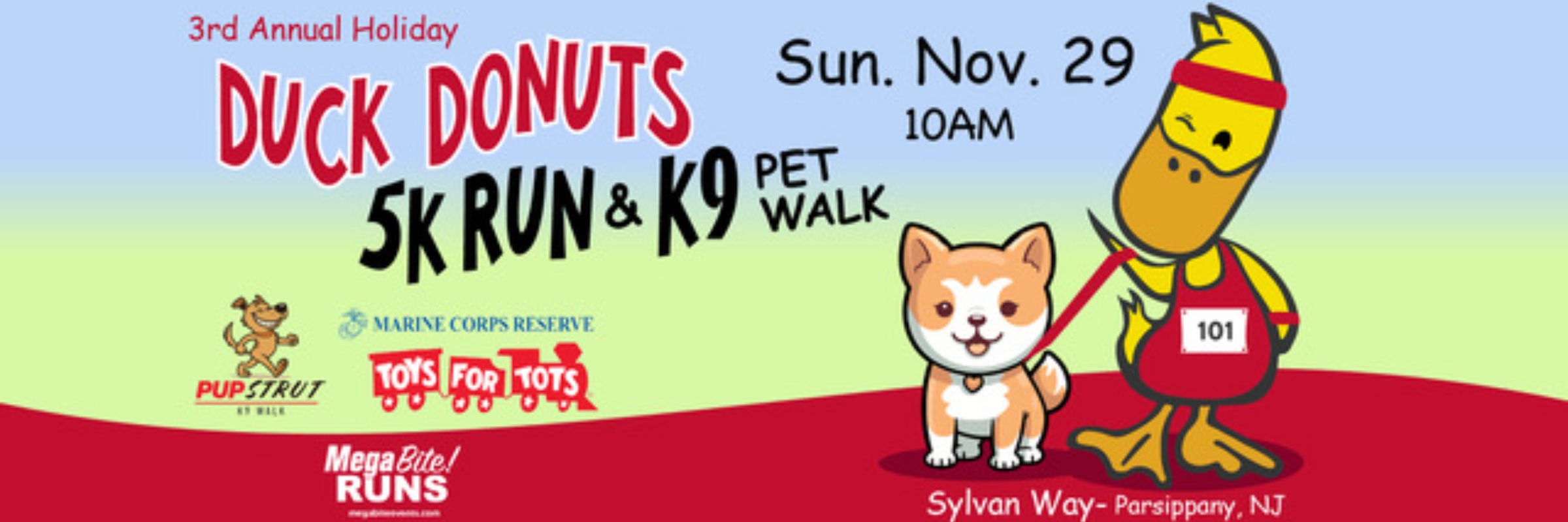 3rd Annual DUCK DONUT HOLIDAY 5K AND 2K PUP STRUT
