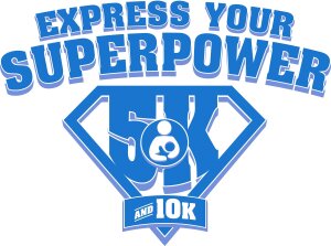 Express Your SuperPower 5K 10K Fun Run and Tot Trot logo