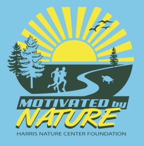 Global Running Day 2.25-mile Trail Run/Walk - Motivated by Nature for Harris Nature Center logo