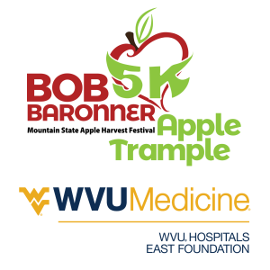 Wvu Hospitals East Foundation Bob Baronner Apple Trample 5k logo
