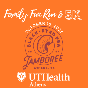 Black-eyed Pea 2025 Fun Run & 5K sponsored by UT Health East Texas logo