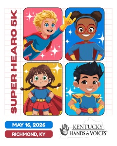 Kentucky Hands & Voices SuperHEARo 5K logo