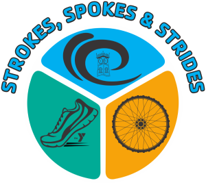 Strokes, Spokes and Strides logo