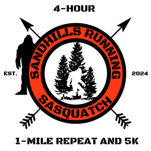 Sandhills Running "Sasquatch 4-Hour 1-Mile Repeat" and "Sasquatch 5K" logo