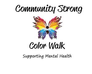 Community Strong Color Walk; Supporting Mental Health logo