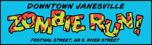 Downtown Janesville Zombie Run presented by Ryan Inc. logo