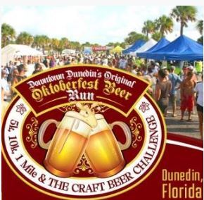 The Dunedin Oktoberfest 5K 10K at HOB Brewing Company Downtown Dunedin logo