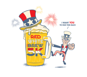 Red White & Brew 5k Run/Walk logo