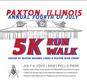 Paxton Masonic Lodge 4th of July 5K logo