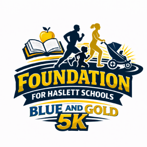 Foundation for Haslett Schools Blue and Gold 5k logo